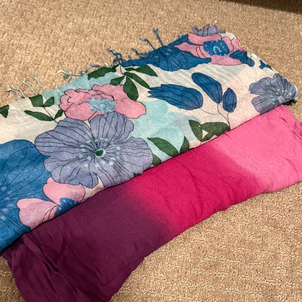 Floral And Ombre Scarves